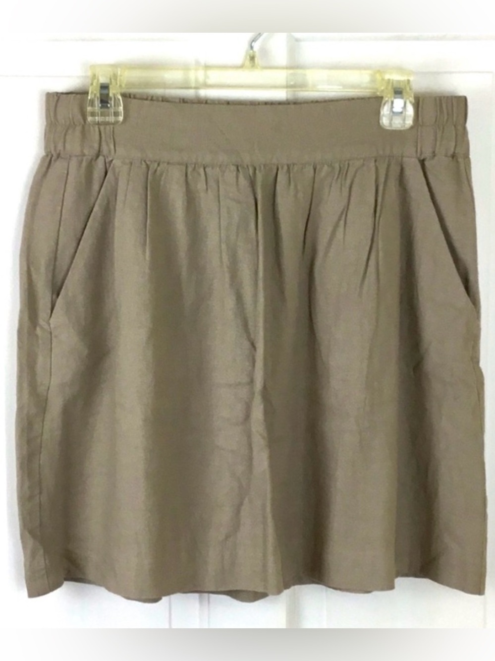 LOFT Linen Skirt Pull On Size S Natural Minimalist NWT